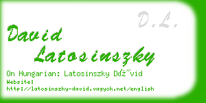 david latosinszky business card